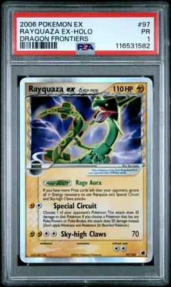 Rayquaza ex (Delta Species) 97/101 Dragon Frontiers Holo Rare PSA 1 Pokemon Card - Image 1