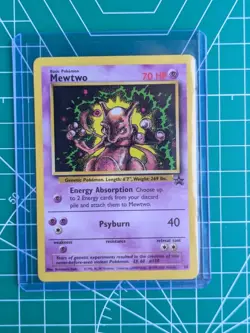 MEWTWO Pokemon #14 WOTC Black Star PROMO Non Holo Card 1999 - Image 1