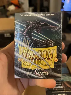 60-Pack Dragon Shield Card Sleeves JET MATTE Small/Mini Size Japanese/Yugioh New - Image 1
