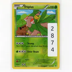 Pokemon TCG Tropius 12/108 XY Roaring Skies Reverse Holo Card EN-LP 2015 - Image 3