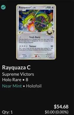Rayquaza C LV.X Pokemon Trading Card DP Black Star Promo 2009 - Image 3