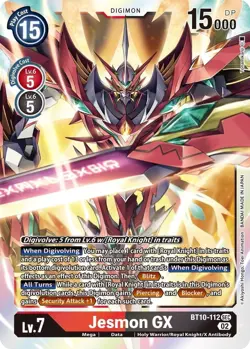 Jesmon GX BT10-112 SEC Digimon Card Game NM - Image 1