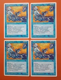 Magic the Gathering MTG Fourth Edition AIR ELEMENTAL X 4 (3 LP/EX &1 MP) U 1995! - Image 1