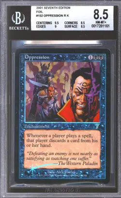 Magic MTG 7th Edition FOIL Oppression BGS 8.5 (9.5 8.5 9 8.5) NEAR MINT NM - Image 1