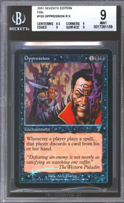 Magic MTG 7th Edition Seventh Ed FOIL Oppression BGS 9 (9.5 9 9 9) NEAR MINT NM - Image 1
