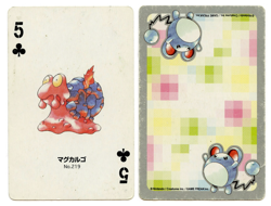 2000 Magcargo 5 of Clubs Pokemon Silver Part 2 Playing Card Japan Original - Image 1