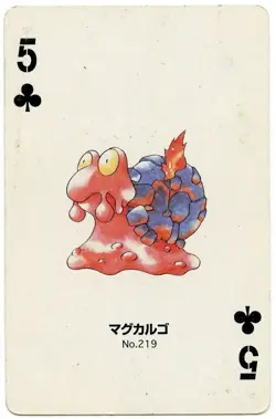 2000 Magcargo 5 of Clubs Pokemon Silver Part 2 Playing Card Japan Original - Image 2