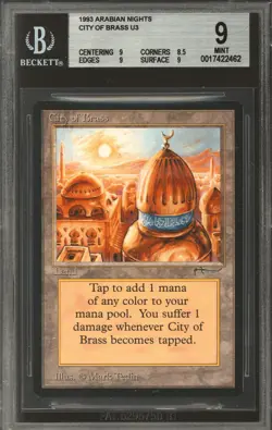 Magic MTG Arabian Nights City of Brass BGS 9 (9, 8.5, 9, 9) NEAR MINT NM - Image 1