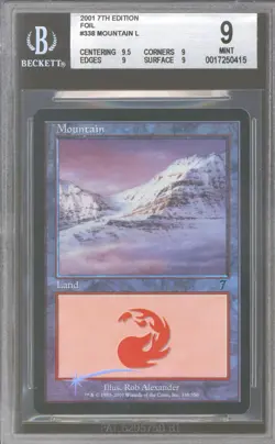 Magic MTG 7th Edition Seventh Ed FOIL Mountain BGS 9 (9.5, 9, 9, 9) NEAR MINT NM - Image 1