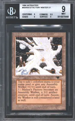 Magic MTG Antiquities Mishra's Factory (Winter) BGS 9 (9 9.5 9 9) NEAR MINT NM - Image 1