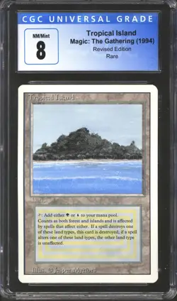 Magic MTG 3rd Edition Revised Tropical Island CGC 8 NEAR MINT NM - Image 1