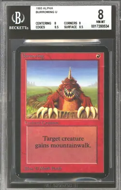 Magic MTG Alpha Burrowing BGS 8 (8, 8, 85, 8.5) NEAR MINT NM - Image 1