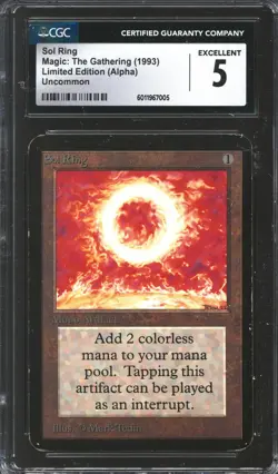 Magic MTG Alpha Sol Ring CGC 5 MODERATELY PLAYED MP - Image 1