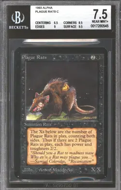 Magic MTG Alpha Plague Rats BGS 7.5 (6.5, 8.5, 9, 9.5) NEAR MINT NM - Image 1