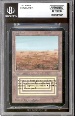 Magic MTG Alpha Scrubland BGS AA HEAVILY PLAYED HP - Image 1