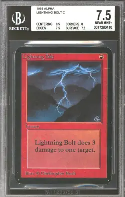 Magic MTG Alpha Lightning Bolt BGS 7.5 (8.5, 8, 7.5, 7.5) LIGHTLY PLAYED LP - Image 1