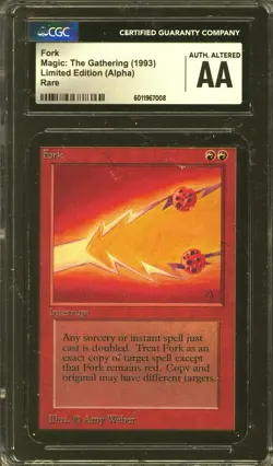 Magic MTG Alpha Fork CGC AA Authentic Altered INKED MODERATELY PLAYED MP INK - Image 1