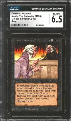 Magic MTG Alpha Demonic Attorney CGC 6.5 LIGHTLY PLAYED LP - Image 1