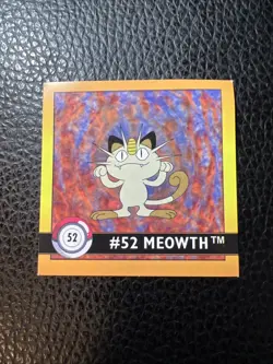 Meowth #52 Pokemon 1999 Artbox Sticker AB3 Vintage NM - Image 1