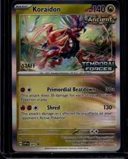 Pokemon TCG Koraidon 091 Scarlet & Violet Prerelease Staff Promo NM - Image 1