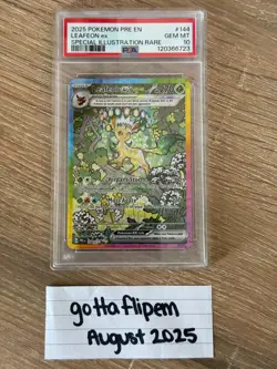 2025 POKEMON PRE EN-PRISMATIC EVOLUTIONS #144 LEAFEON ex SIR - PSA 10 GEM MT - Image 3