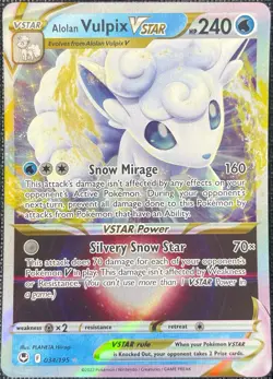 Alolan Vulpix Vstar 034/195 Pokemon Silver Tempest - Near Mint - Pack Fresh - Image 1