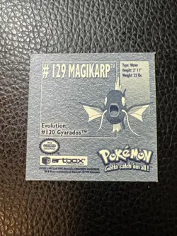 Magikarp #129 Pokemon 1999 Artbox Sticker AB3 Vintage NM - Image 2