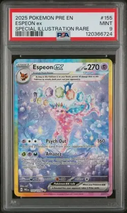 2025 POKEMON PRE EN-PRISMATIC EVOLUTIONS #155 ESPEON ex SIR - PSA 9 MINT - Image 1