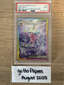 2025 POKEMON PRE EN-PRISMATIC EVOLUTIONS #155 ESPEON ex SIR - PSA 9 MINT - Image 3