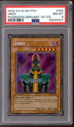 Yu-Gi-Oh Pharaoh's Servant 1st Edition Jinzo PSV-000 PSA 8 YuGiOh - Image 1
