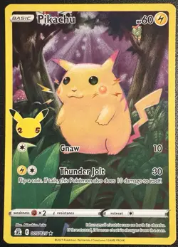 Pokemon Pikachu Celebrations Full Art Holo Card 005/025 Near Mint Condition - Image 1