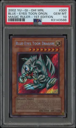 Blue-Eyes Toon Dragon MRL-000 Magic Ruler 1st Edition PSA 10 Gem Mint Yugioh - Image 1