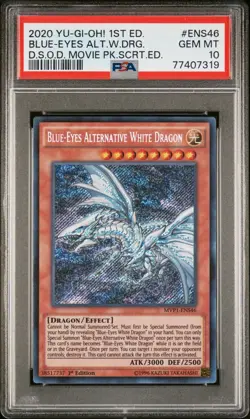 PSA 10 Blue-Eyes Alternative White Dragon Yugioh 2020 MVP1-ENS46 Secret Rare 1st - Image 1