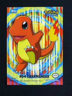 Charmander #04 Topps Trading Card Sticker - Pokemon Card #21U - Image 1