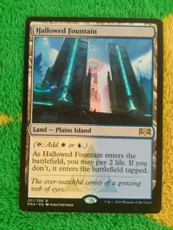 Magic: The Gathering Hallowed Fountain Land-Plains Island Card - Image 1