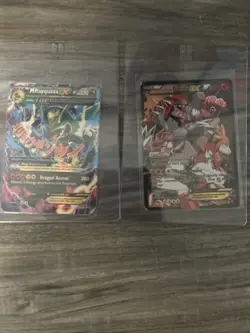 Mega Rayquaza EX Full Art Ultra Rare and Team Magmas Groudon Ex Pokemon Card - Image 1