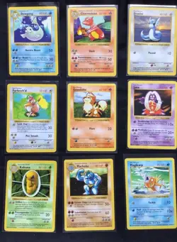 Pokemon Cards: Shadowless Base Set 64 Card Non-Holo Lot - Image 1