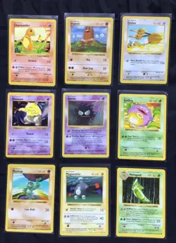 Pokemon Cards: Shadowless Base Set 64 Card Non-Holo Lot - Image 5