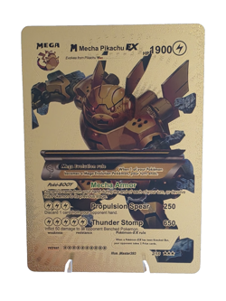 Mega Mecha Pikachu Ex 1900hp Gold Foil Fan Art Card Pokemon - Image 1