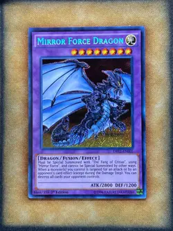 Yugioh Mirror Force Dragon DRL2-EN005 Secret Rare 1st Ed NM - Image 1