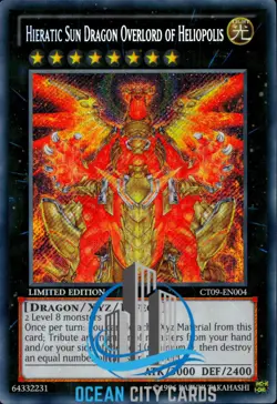 Yugioh Hieratic Sun Dragon Overlord of Heliopolis Ltd Ed Secret CT09-EN004 - Image 1