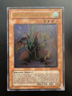 Yu-Gi-Oh! Harpie's Pet Baby Dragon EOJ-EN013 Ultimate Rare Euro - Image 1