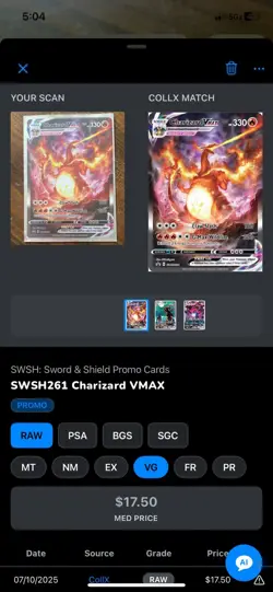 Pokemon Charizard Vmax, Mint Condition, Limited Edition Card Sleeve Included - Image 3