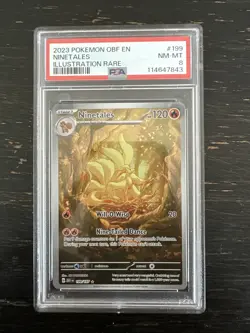 2023 Pokemon Obsidian Flames Ninetales Illustration Holo Card #199 PSA 8 - Image 1