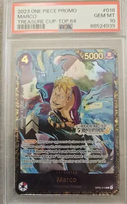 2023 One Piece Card Game- Marco Treasure Cup Top 64 Prize Op02-018 PSA10 English - Image 1