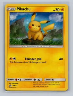 Pokemon Card Holo Pikachu SM183 Black Star Promo Sun & Moon LP - Image 1