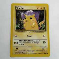 Pokemon Base Set Pikachu Card 58/102 Yellow Cheeks - Image 1