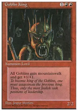 MTG English Goblin King NM Normal 4th Edition - Image 1