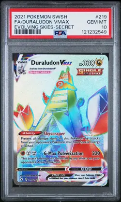 2021 POKEMON SWORD & SHIELD EVOLVING SKIES SECRET FULL ART/DURALUDON VMAX PSA 10 - Image 1