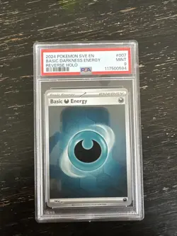 2024 Pokemon SVE EN Basic Dark Was Energy Reverse Holo PSA 9 - Image 1